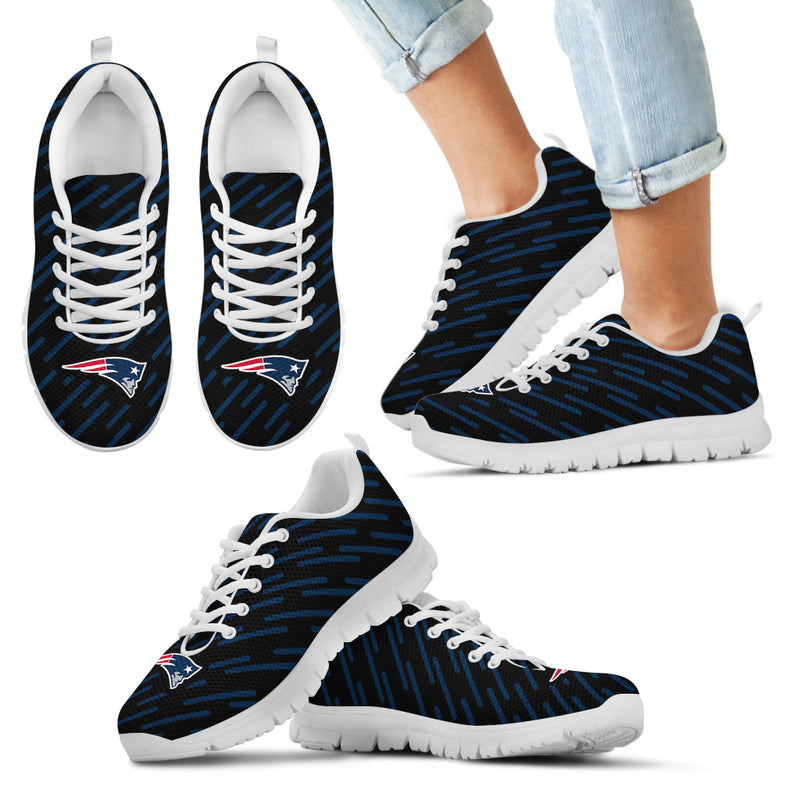Marvelous Striped Stunning Logo New England Patriots Sneakers