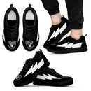 Cool Style Oakland Raiders Sneakers Thunder Lightning Amazing Logo