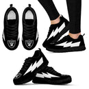 Cool Style Oakland Raiders Sneakers Thunder Lightning Amazing Logo