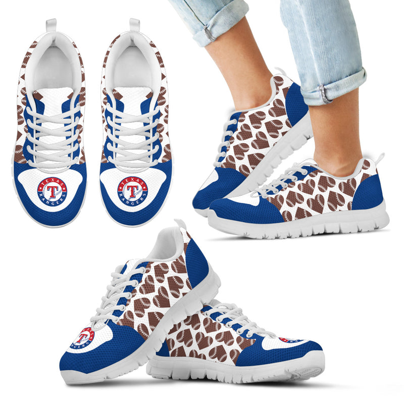 Great Football Love Frame Texas Rangers Sneakers