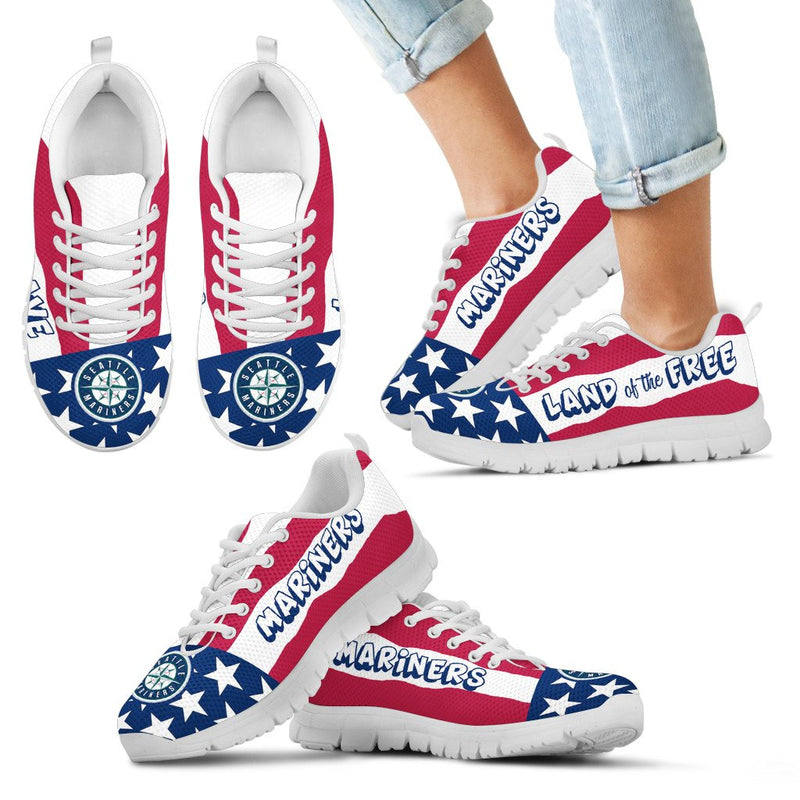 Proud Of American Flag Three Line Seattle Mariners Sneakers