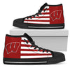 American Flag Wisconsin Badgers High Top Shoes