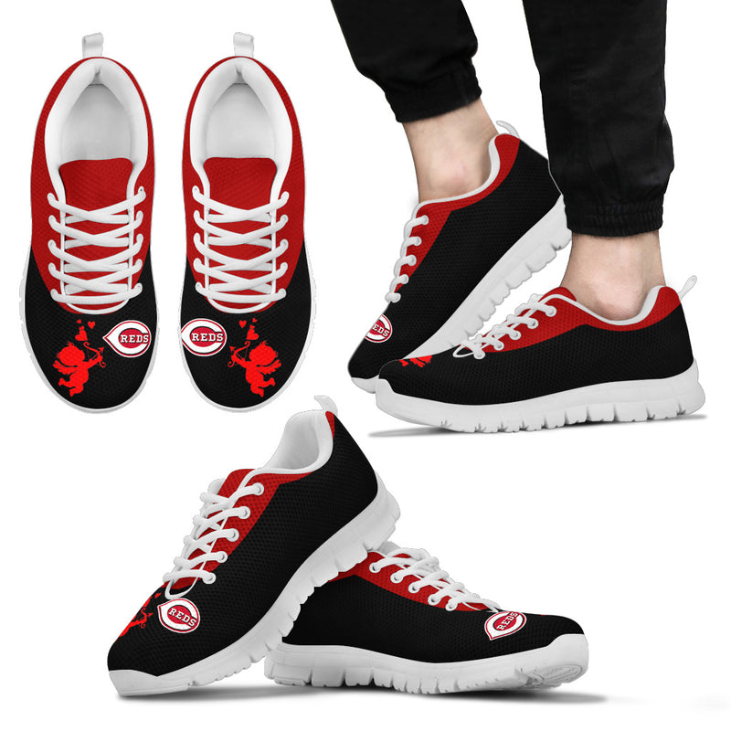 Cute Cupid Angel Background Cincinnati Reds Sneakers