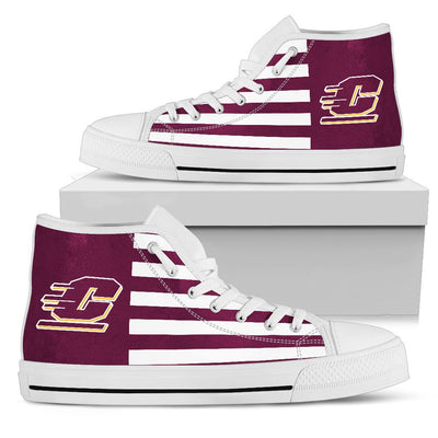 American Flag Central Michigan Chippewas High Top Shoes
