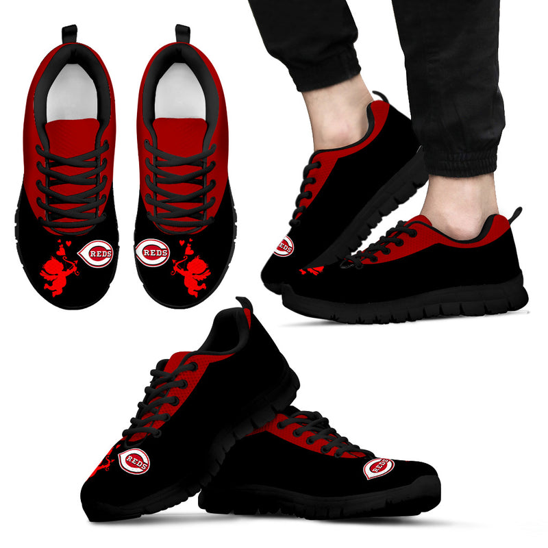Cute Cupid Angel Background Cincinnati Reds Sneakers