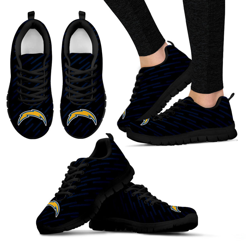 Marvelous Striped Stunning Logo Los Angeles Chargers Sneakers