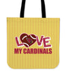 Love My Arizona Cardinals Vertical Stripes Pattern Tote Bags