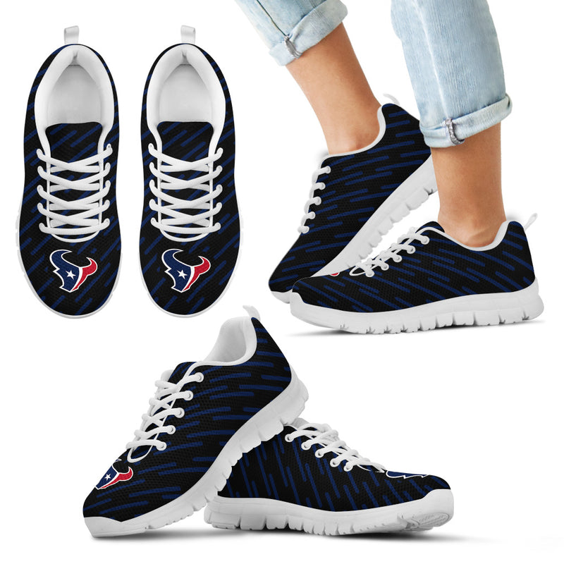 Marvelous Striped Stunning Logo Houston Texans Sneakers