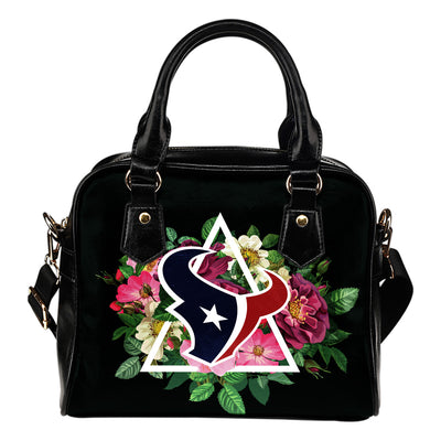 Unique Houston Texans Shoulder Handbags Floral Rose Valentine Logo
