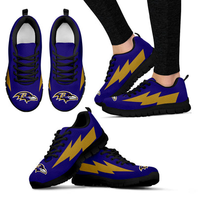 Lovely Baltimore Ravens Sneakers Thunder Lightning Amazing Logo