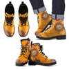 Golden Peace Hand Crafted Logo Miami Dolphins Leather Boots