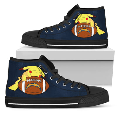 Pikachu Laying On Ball Los Angeles Chargers High Top Shoes