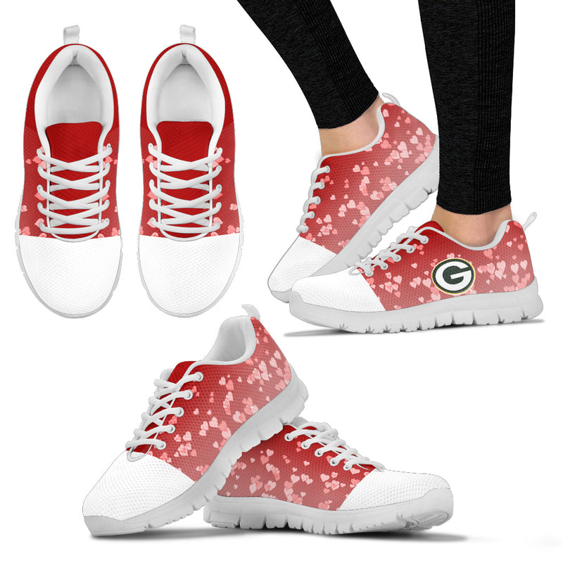 Heart Flying Valentine Sweet Logo Green Bay Packers Sneakers