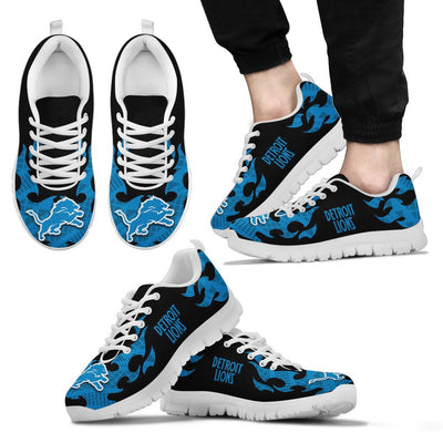 Tribal Flames Pattern Detroit Lions Sneakers