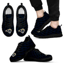 Marvelous Striped Stunning Logo Los Angeles Rams Sneakers