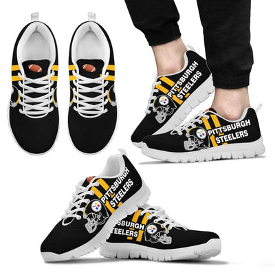 Vertical Two Line Mixed Helmet Pittsburgh Steelers Sneakers