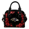 Valentine Rose With Thorns Baltimore Ravens Shoulder Handbags