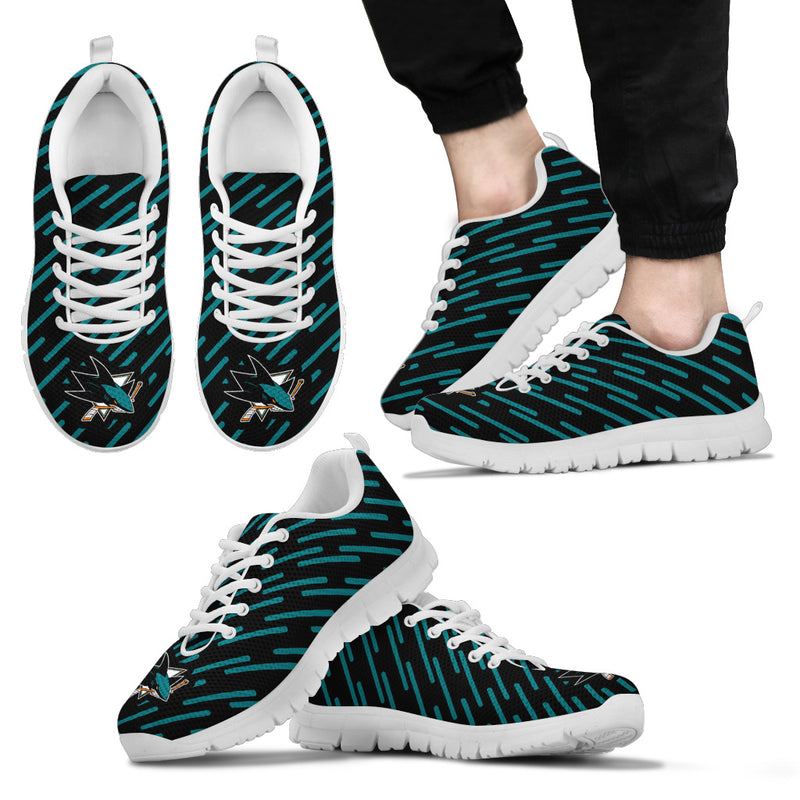 Marvelous Striped Stunning Logo San Jose Sharks Sneakers