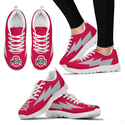 Nice Style Ohio State Buckeyes Sneakers Thunder Lightning Amazing Logo