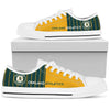 Cool Simple Design Vertical Stripes Oakland Athletics Low Top Shoes