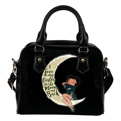 I Love My Philadelphia Eagles To The Moon And Back Shoulder Handbags - Best Funny Store