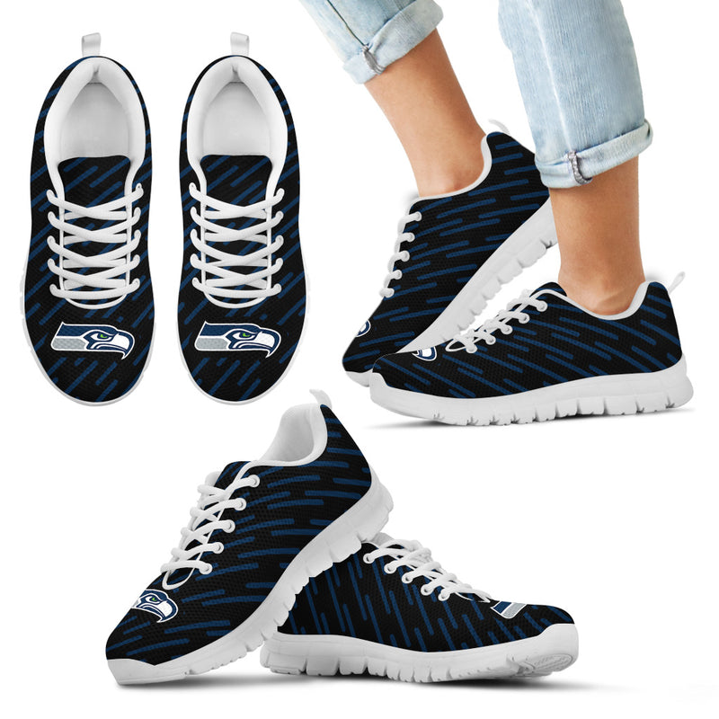 Marvelous Striped Stunning Logo Seattle Seahawks Sneakers