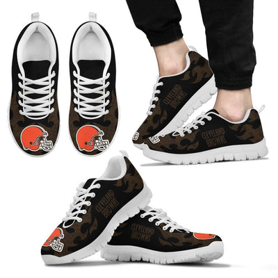 Tribal Flames Pattern Cleveland Browns Sneakers