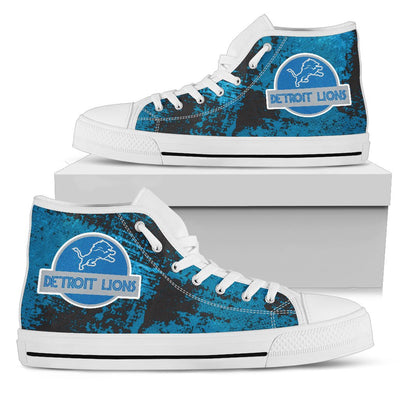 Cute Jurassic Park Detroit Lions High Top Shoes