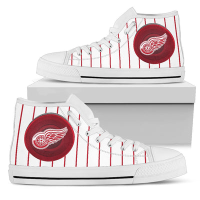 Straight Line With Deep Circle Detroit Red Wings High Top Shoes
