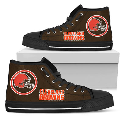 Circle Logo Cleveland Browns High Top Shoes