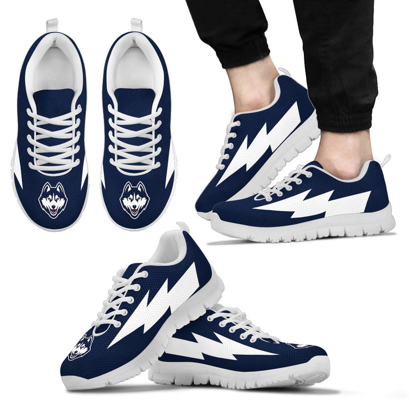 Nice Style Connecticut Huskies Sneakers Thunder Lightning Amazing Logo