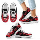Tribal Flames Pattern New Jersey Devils Sneakers