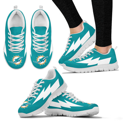 Interesting Miami Dolphins Sneakers Thunder Lightning Amazing Logo