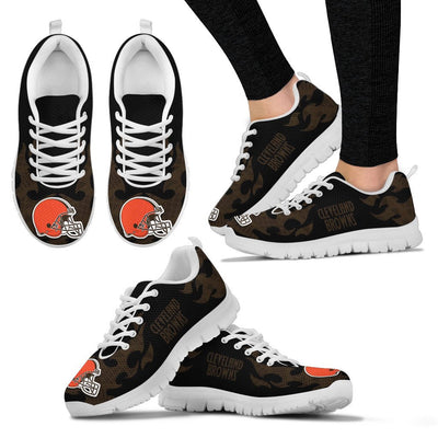 Tribal Flames Pattern Cleveland Browns Sneakers