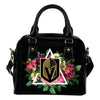 Floral Rose Valentine Logo Vegas Golden Knights Shoulder Handbags