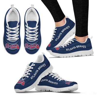 Wave Red Floating Pattern Atlanta Braves Sneakers