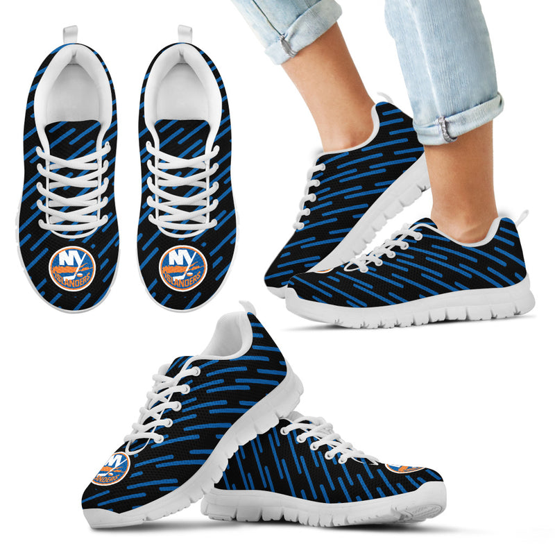 Marvelous Striped Stunning Logo New York Islanders Sneakers