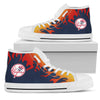 Fire Burning Fierce Strong Logo New York Yankees High Top Shoes