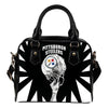 Saw Tooth Border Wonderful Hand Up Pittsburgh Steelers Shoulder Handbag