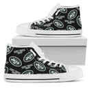 Script Logo Pattern New York Jets High Top Shoes