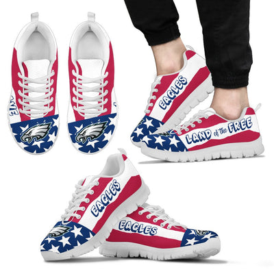 Proud Of American Flag Three Line Philadelphia Eagles Sneakers