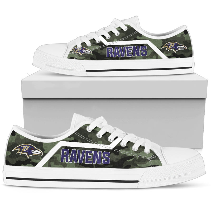 Simple Camo Baltimore Ravens Low Top Shoes