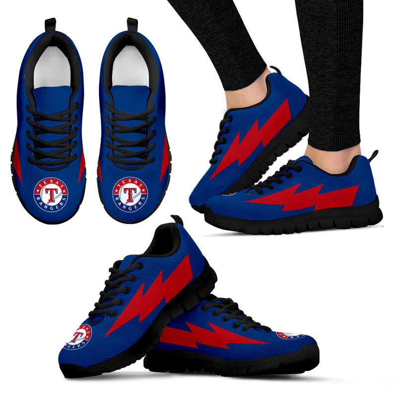 Incredible Texas Rangers Sneakers Thunder Lightning Amazing Logo
