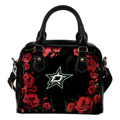 Valentine Rose With Thorns Dallas Stars Shoulder Handbags