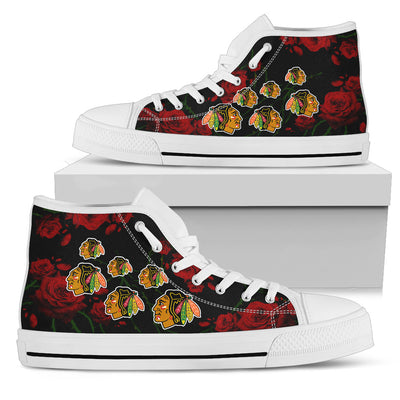 Lovely Rose Thorn Incredible Chicago Blackhawks High Top Shoes