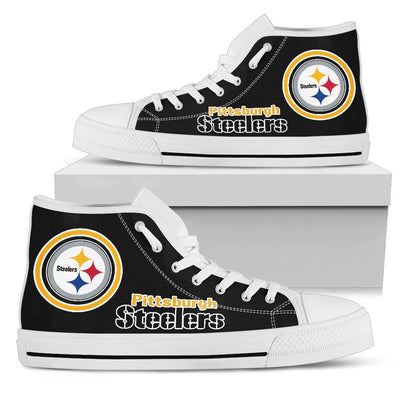 Circle Logo Pittsburgh Steelers High Top Shoes