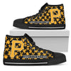 Puzzle Logo With Pittsburgh Pirates High Top Shoes