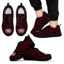 Marvelous Striped Stunning Logo Montreal Canadiens Sneakers