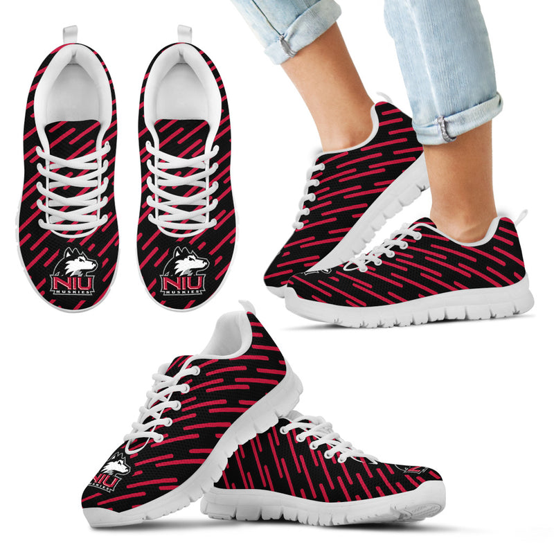 Marvelous Striped Stunning Logo Northern Illinois Huskies Sneakers