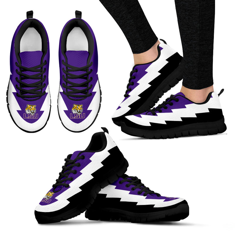 Beautiful Printed LSU Tigers Sneakers Jagged Saws Creative Draw